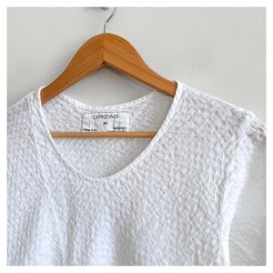 GRIZAS • Textured Linen Dress in White • Medium